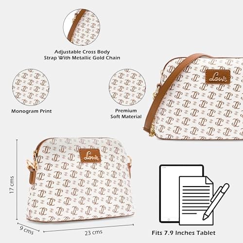 Lavie Women's Janet Monogram LL Print Sling Bag |Ladies Purse Handbags - Image 2