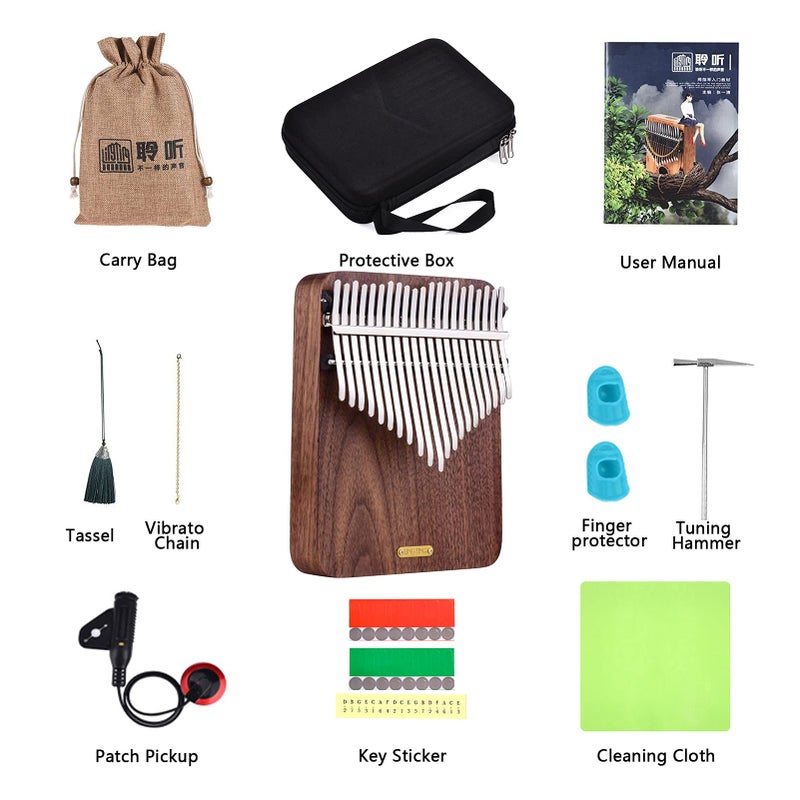 LingTing Kalimba 21 keys Thumb Piano Mbira Finger Piano Gift for Adult Beginners Professionalï¼ˆLT-K21W,rain whisperer) - Image 4