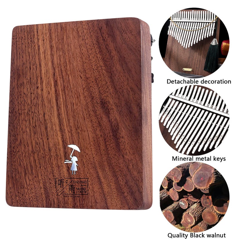 LingTing Kalimba 21 keys Thumb Piano Mbira Finger Piano Gift for Adult Beginners Professionalï¼ˆLT-K21W,rain whisperer) - Image 2