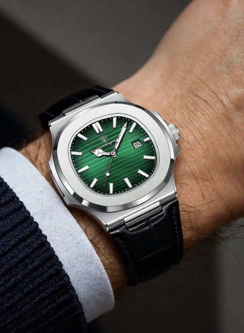 پوداجار ساعة الرجل ساعة رجالية مضيئة مقاومة للماء كوارتز - 40.5 ملم - Image 2