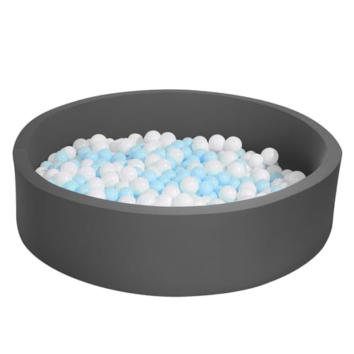 UHAPPYEE Extra Large Soft Ball Pit for Toddler 51 x 118 in Foam Ball Pit for Baby Kids Dark Gray - Image 1
