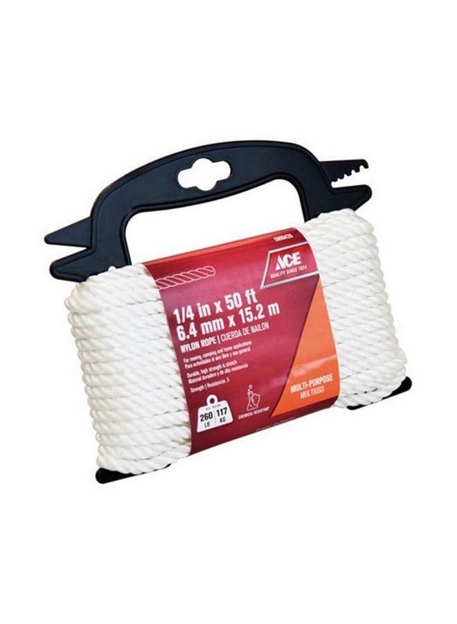 ACE Durable High Strength Multi-Purpose Nylon Rope White 6.4 mm x 15.2 m 5999426