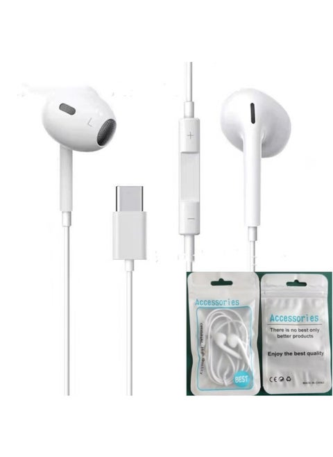 Wired Headset Suitable For Apple 4 Generation Headset Huawei Xiaomi TYPE-C In-ear Oppo Wired Headset-Color:Four-generation Simulation Typec Bag