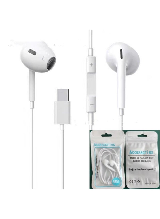Generic - Wired Headset Suitable For Apple 4 Generation Headset Huawei Xiaomi TYPE-C In-ear Oppo Wired Headset-Color:Four-generation Simulation Typec Bag - Image 1