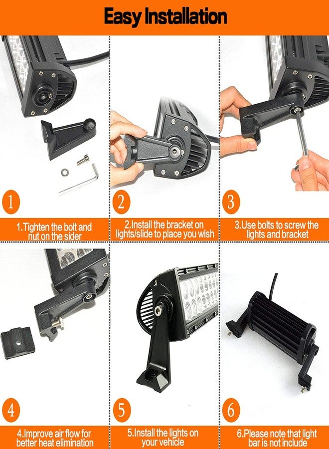 LEDOPPO Side Mounting Bracket LED Light Bar Rubber Pad Bracket for Universal Light Bar Double Row Straight or Curved LED Light Bar (Pack of 2) - Image 4