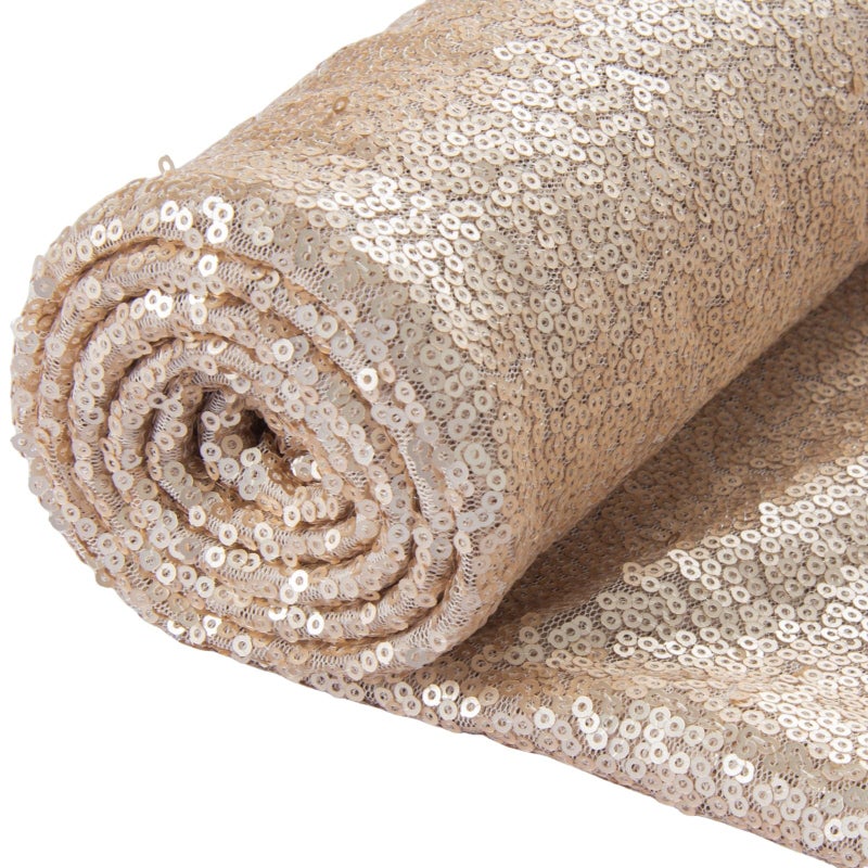 شي ديان يي قماش لامع 12 قدم 4 ياردات قماش شمبانيا بالياردة قماش لامع مفرش طاولة قماش لامع عداء طاولة شمبانيا