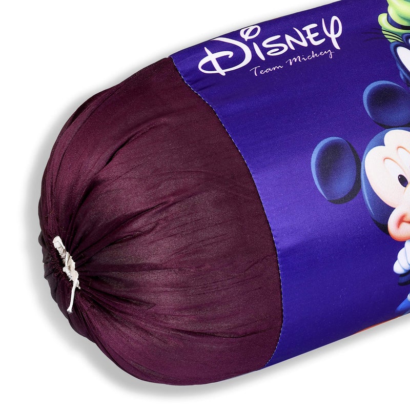 Kuber Industries Disney Team Mickey Print Silk Special Long Crush Bolster Cover- Set of 2, Royal Blue-KUBMART0140 - Image 3