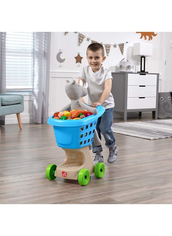 Step2 Little Helper'S Shopping Cart For Kids, Grocery Store Pretend Play Toy For Toddlers Ages 2+ Years Old, Durable, Easy Assembly, Bright Colors, Blue  - Image 2