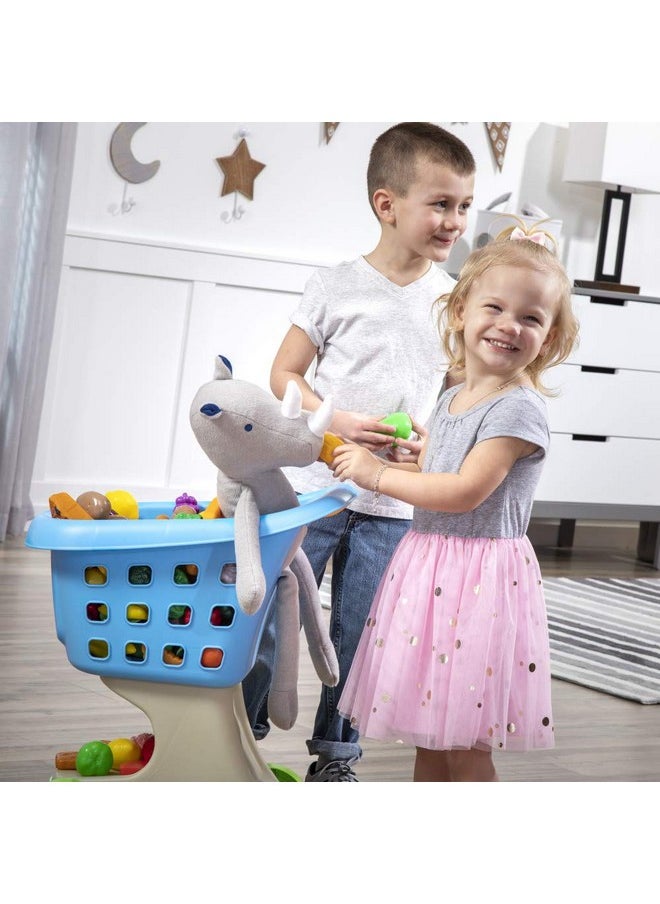 Step2 Little Helper'S Shopping Cart For Kids, Grocery Store Pretend Play Toy For Toddlers Ages 2+ Years Old, Durable, Easy Assembly, Bright Colors, Blue  - Image 4