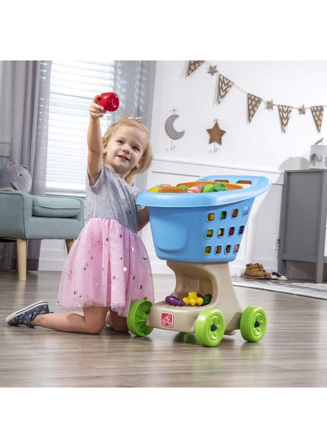 Step2 Little Helper'S Shopping Cart For Kids, Grocery Store Pretend Play Toy For Toddlers Ages 2+ Years Old, Durable, Easy Assembly, Bright Colors, Blue  - Image 3