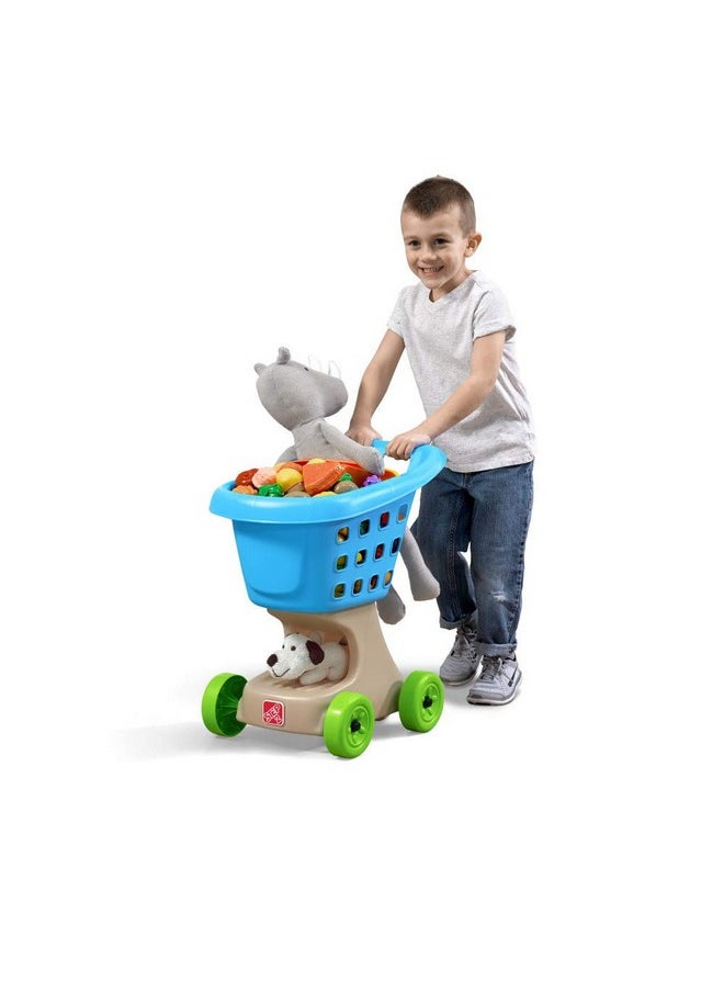 Step2 Little Helper'S Shopping Cart For Kids, Grocery Store Pretend Play Toy For Toddlers Ages 2+ Years Old, Durable, Easy Assembly, Bright Colors, Blue  - Image 1