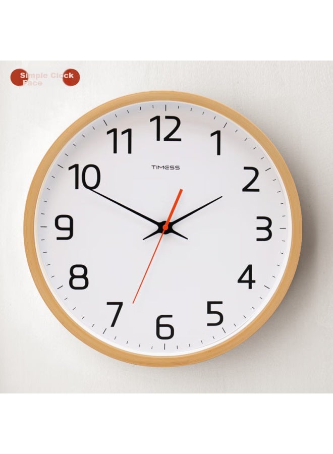 Timess Solid Wood Wall Clock, Living Room Clock, Wall-mounted Timepiece, Home Use Model, Creative Minimalist Design, No Drilling Required, Quartz Clock, 30cm - Image 1