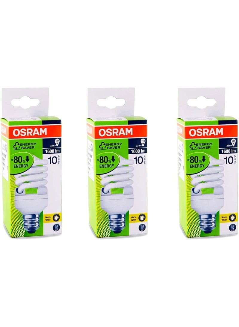 OSRAM 1600Lm Energy Saver Warm White Screw Type 23W 3 Pcs Pack - Image 4