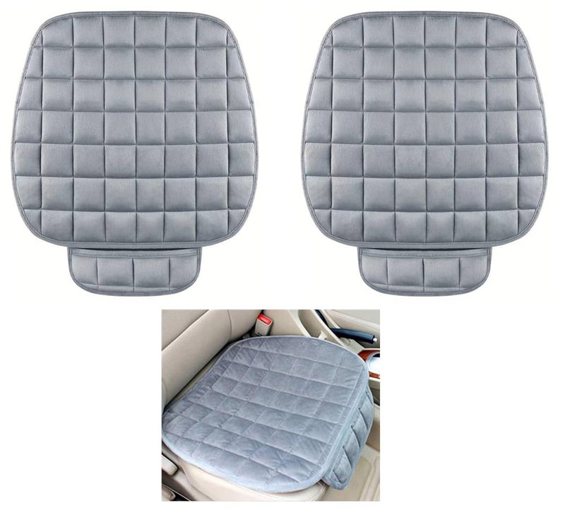 RADIANT Ultra-Soft Memory Foam with Non-Slip Grip and Storage Pouch Car Seat Cover Sponge Front Rear,– Universal Fit, All-Season (Grey Front 2 Pcs) - Image 1