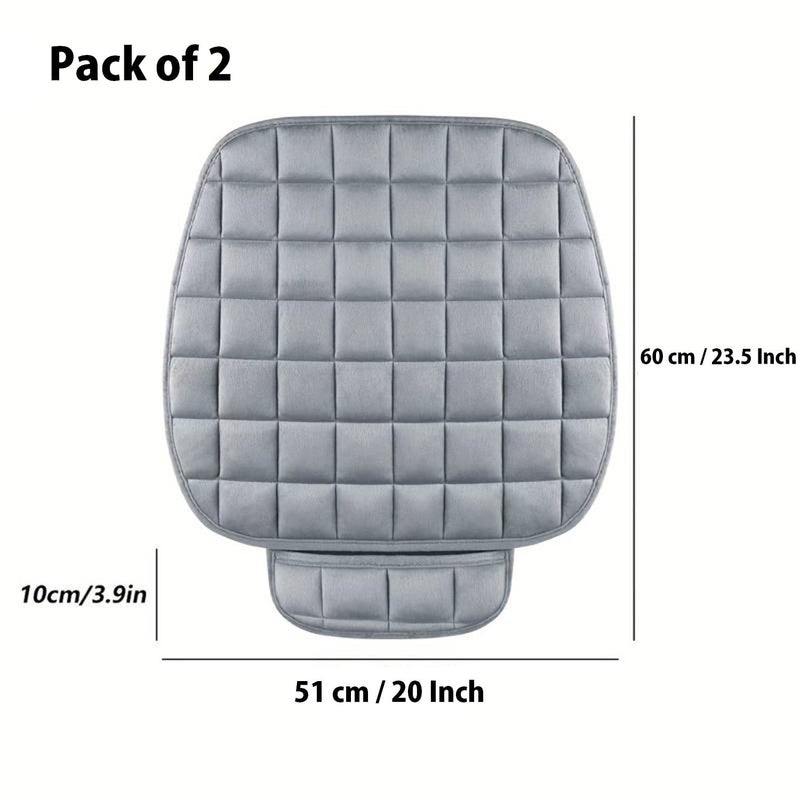 RADIANT Ultra-Soft Memory Foam with Non-Slip Grip and Storage Pouch Car Seat Cover Sponge Front Rear,– Universal Fit, All-Season (Grey Front 2 Pcs) - Image 2