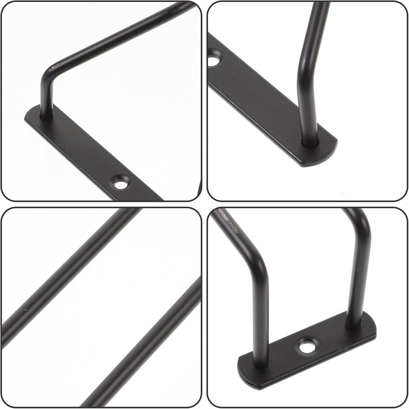 Wine Glass Rack under Cabinet 35cm Iron Black Finish Stemware Holder Hanging Goblets Organizer for Kitchen Bar Home Storage - Image 3