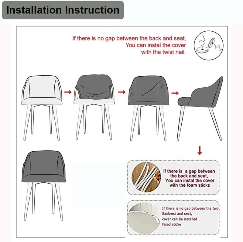 Stretch armrest Chair Slipcovers Set of 1/2/4/6 Dining Chair Cover Removable Washable Chair Slipcovers for Kitchen Banquet Home Hotel Chairs Slipcover Seat Cover (Color : A36, Size : 4pcs - Image 5