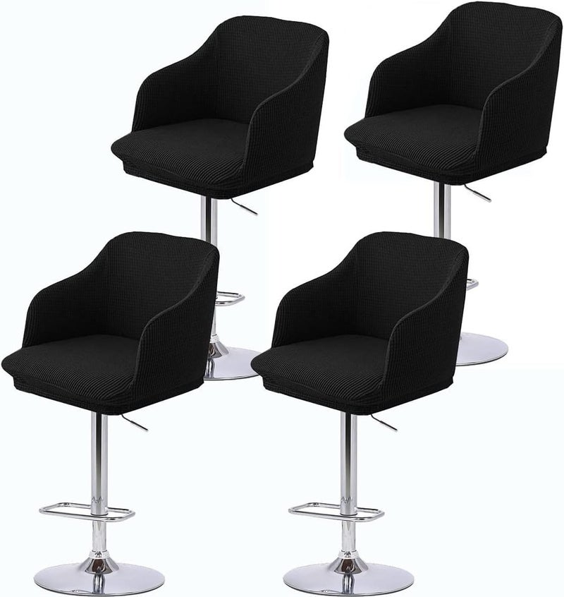 Stretch armrest Chair Slipcovers Set of 1/2/4/6 Dining Chair Cover Removable Washable Chair Slipcovers for Kitchen Banquet Home Hotel Chairs Slipcover Seat Cover (Color : A36, Size : 4pcs - Image 1