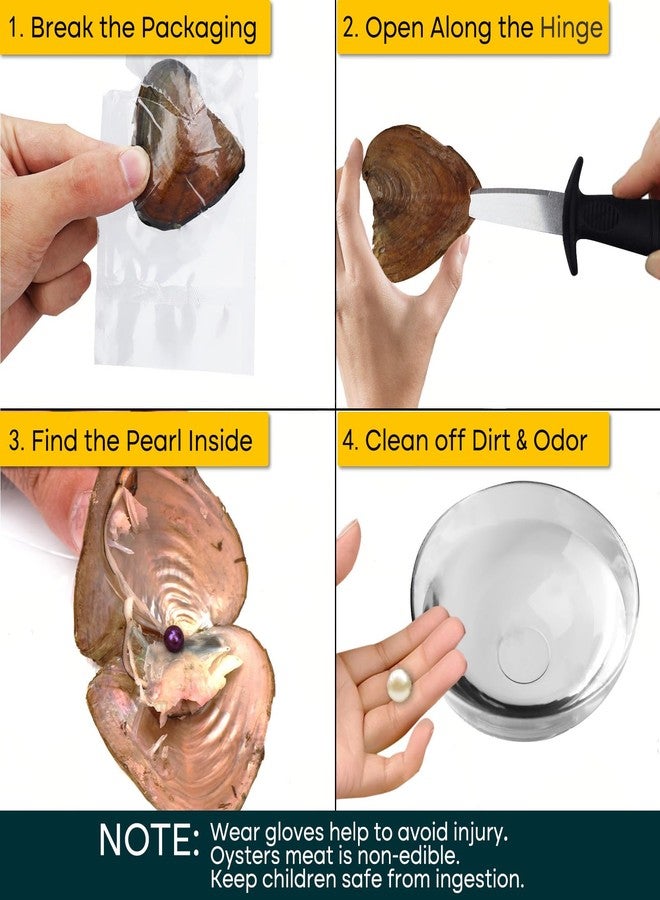 HENGSHENG 50PC Oyster with Round Pearl Inside Meaningful Color Freshwater Cultured Oyster Love Wish Pearls Beads for Jewelry Making Crafts Gifts((6-8mm, 50 PCS/Lot) - Image 5