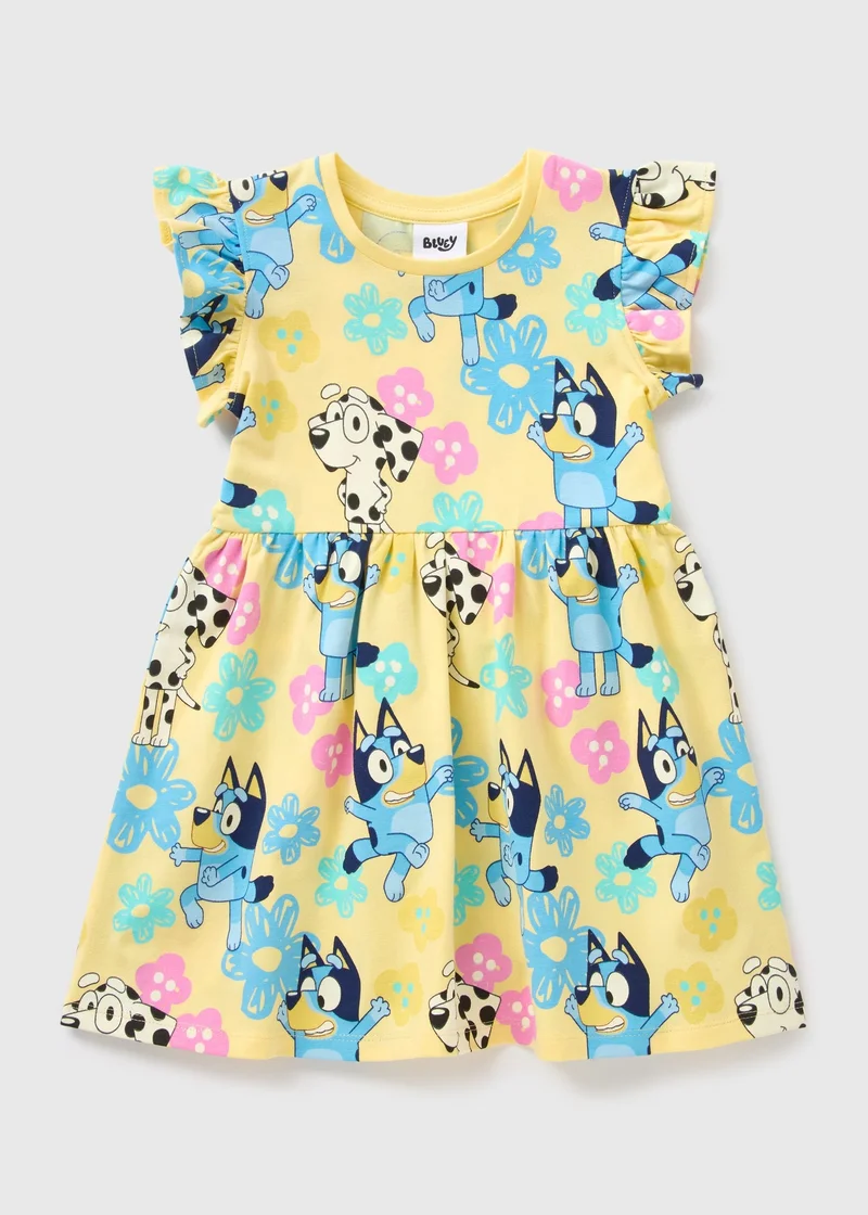 Matalan Bluey Girls Yellow Floral Dress