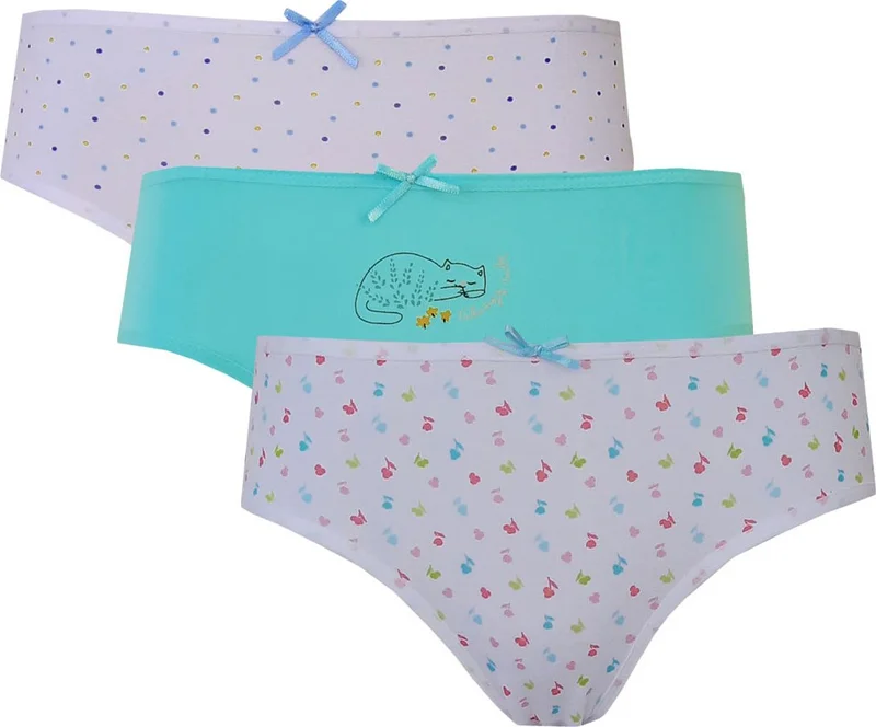 هيبسين راكيب Rivaling All 3-Piece Girl's Patterned Slip Panties Thin Elastic Cute Comfortable