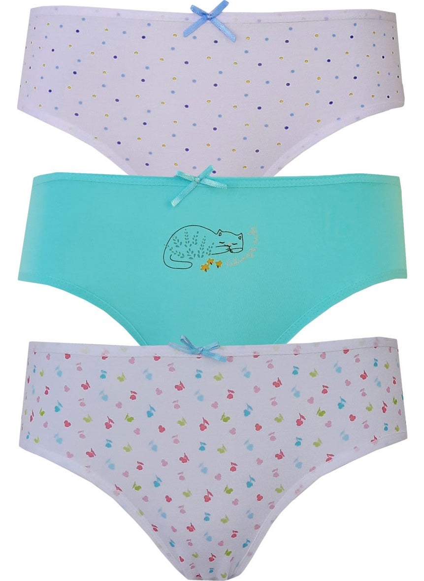 Hepsine Rakip - Rivaling All 3-Piece Girl's Patterned Slip Panties Thin Elastic Cute Comfortable - Image 1