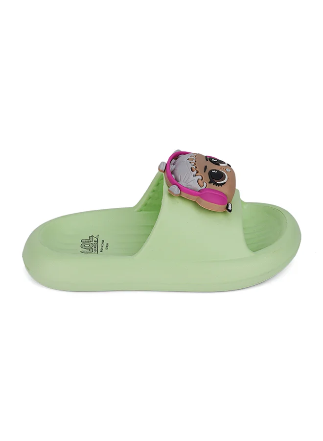 Urbanhaul  UrbanHaul Girls Mga Lol Print Slip on Sliders For Kids Suitable for Daily Use :- Green for Women | Best Price UAE