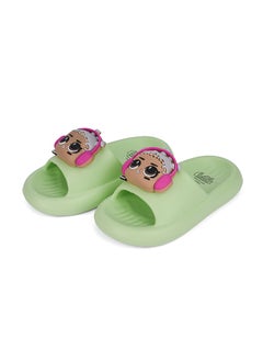 UrbanHaul UrbanHaul Girls Mga Lol Print Slip on Sliders For Kids Suitable for Daily Use :- Green  - Image 1
