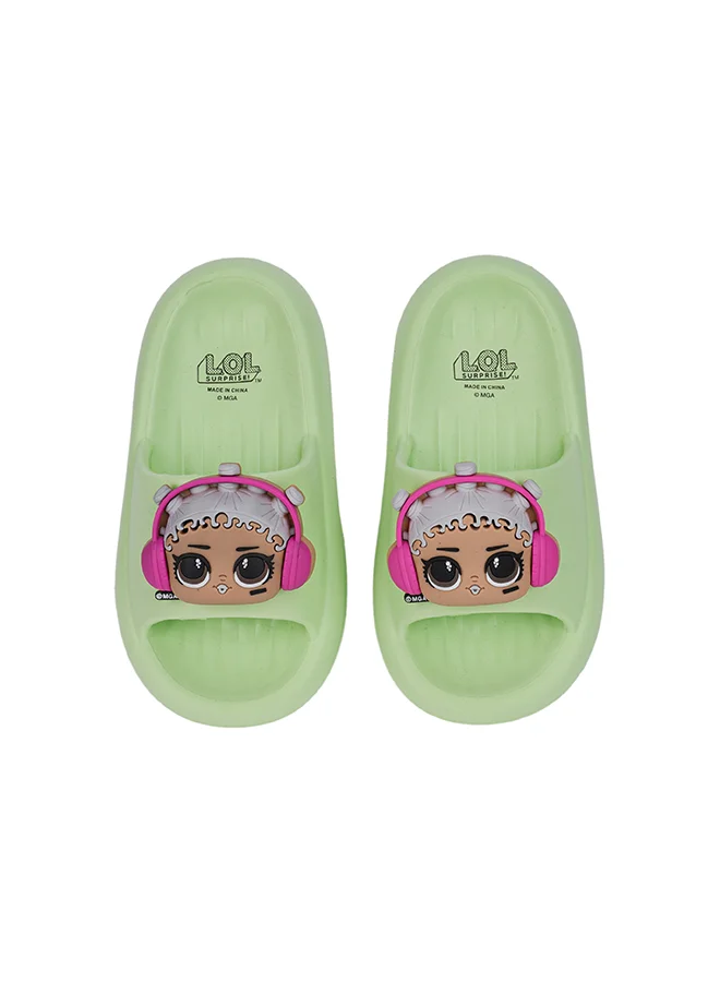 Urbanhaul  UrbanHaul Girls Mga Lol Print Slip on Sliders For Kids Suitable for Daily Use :- Green for Women | Best Price UAE