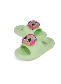 UrbanHaul UrbanHaul Girls Mga Lol Print Slip on Sliders For Kids Suitable for Daily Use :- Green  - Image 2