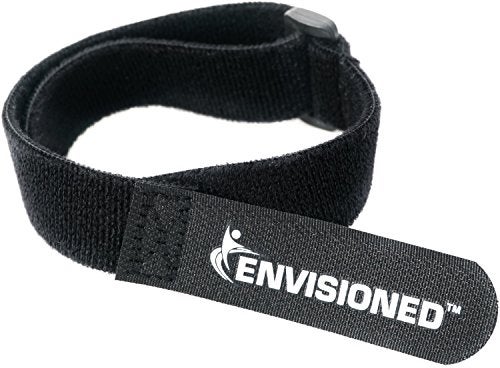 ENVISIONED Velour Cinch Straps 1" x 12" - 10 Pack, Soft Touch Microfiber Reusable Hook and Loop - Plus 2 Free Bonus Reusable Cable Ties - Image 1