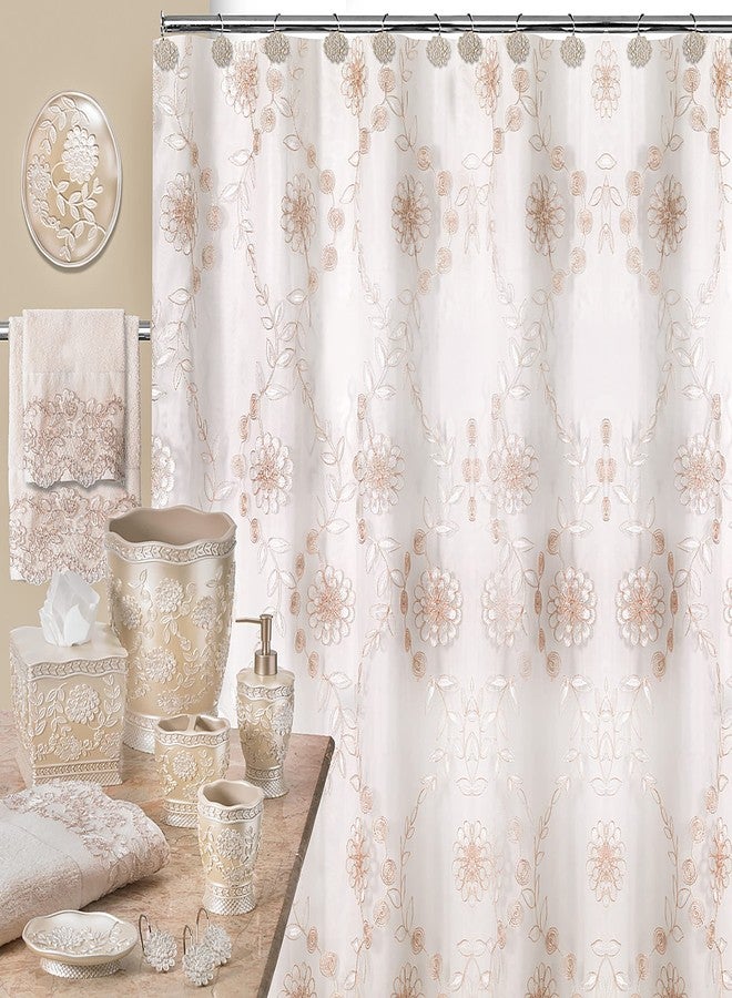 Popular Bath Shower Curtain Rose Vine, Beige-Taupe - Image 3
