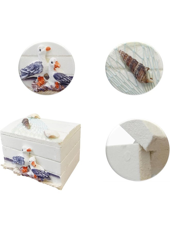 FAB D'COR Mediterranean Storage Box Nautical Cove Treasure Chest Vintage Jewelry Case Boat Box, Suitcases Sea Decor  - Image 2
