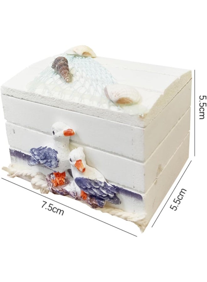 FAB D'COR Mediterranean Storage Box Nautical Cove Treasure Chest Vintage Jewelry Case Boat Box, Suitcases Sea Decor  - Image 5