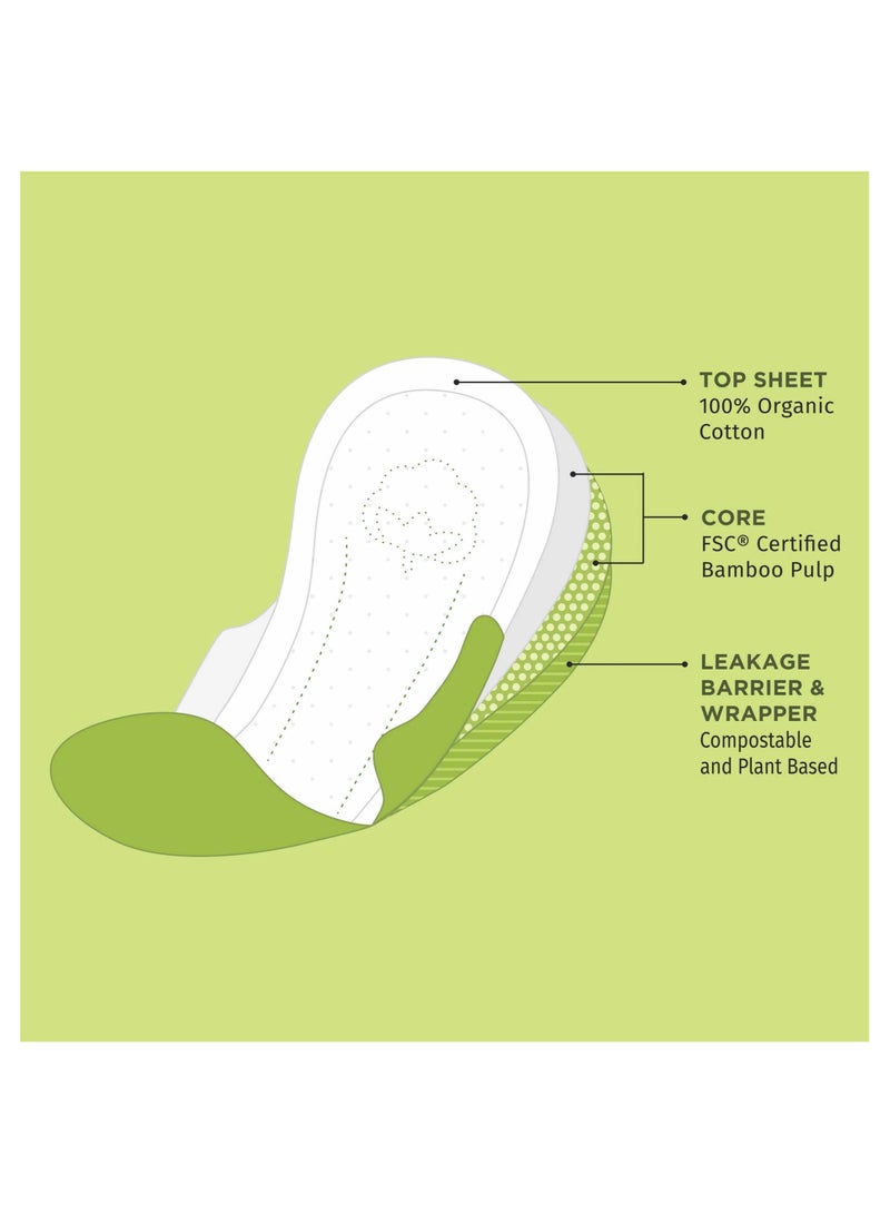 PEE SAFE PeeSafe 100% Organic Cotton Sanitary Pads & Bamboo Core, Absorbent & Leak-proof, Regular - 10 pads - Image 5