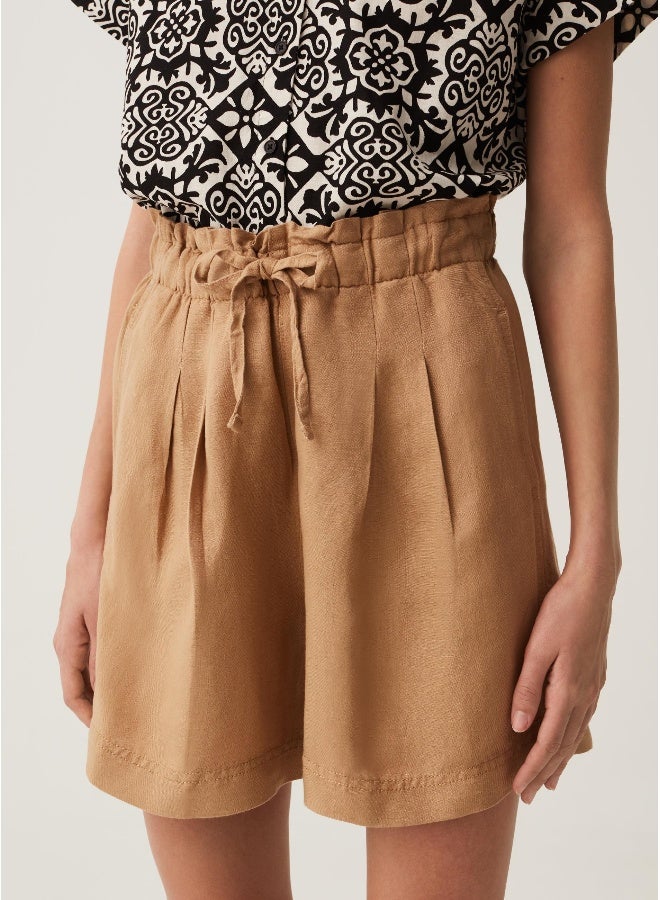 او في اس شورتات أوفز عالية الخصر من الكتان والفيسكوز - Image 2