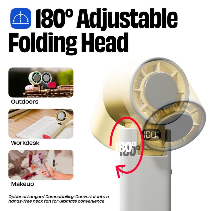 NUUK BFF Personal Hand Fan, 13000 RPM with IceTouch™ | 3600 mAh USB Rechargeable Battery [Up to 10H] | Portable Mini Fan | 100-Speed Dial | For Travel, Office, Makeup & Outdoor | 12-Month Warranty - Image 5