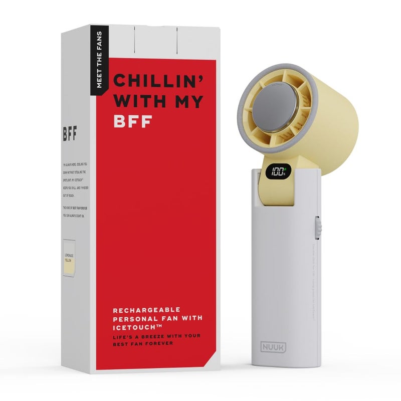 NUUK BFF Personal Hand Fan, 13000 RPM with IceTouch™ | 3600 mAh USB Rechargeable Battery [Up to 10H] | Portable Mini Fan | 100-Speed Dial | For Travel, Office, Makeup & Outdoor | 12-Month Warranty - Image 1