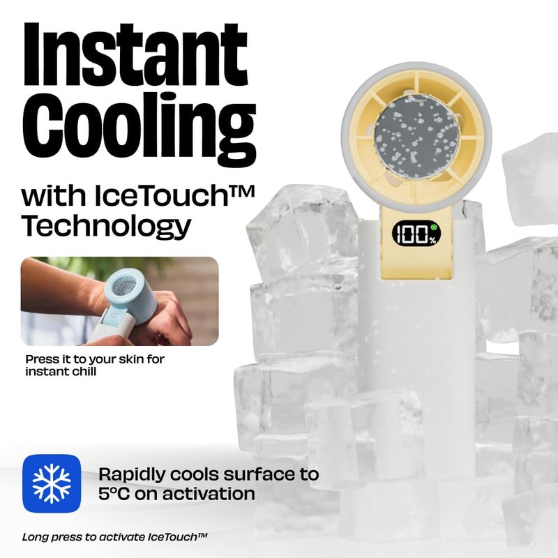 NUUK BFF Personal Hand Fan, 13000 RPM with IceTouch™ | 3600 mAh USB Rechargeable Battery [Up to 10H] | Portable Mini Fan | 100-Speed Dial | For Travel, Office, Makeup & Outdoor | 12-Month Warranty - Image 2