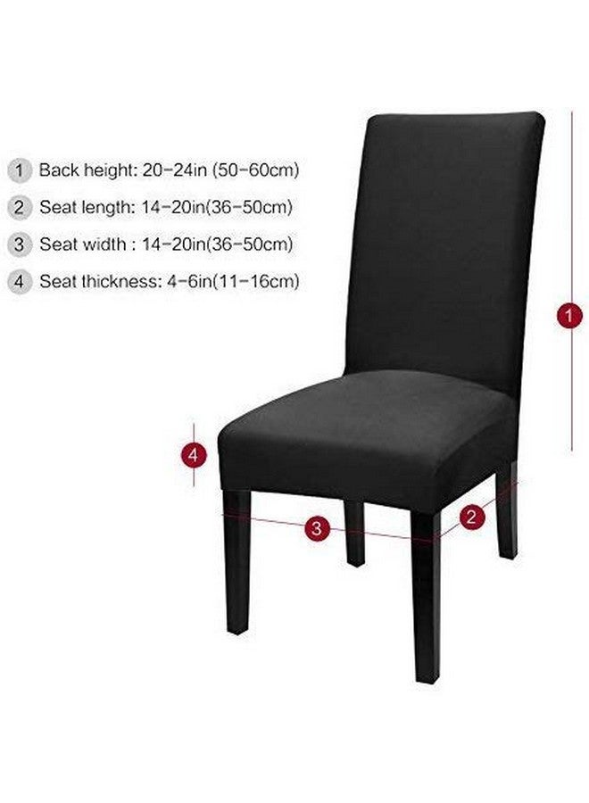 House of Quirk Polyester Elastic Stretch Removable Washable Solid Short Dining Chair Seat Cover Protector Slipcover (4, Black). - Image 4