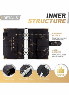 Y&D Budget Binder with Zipper Envelopes 14Pcs Binder Cash Envelopes for Budgeting Money Organizer Cash Planner (Black)  - Image 5
