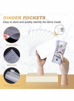Y&D Budget Binder with Zipper Envelopes 14Pcs Binder Cash Envelopes for Budgeting Money Organizer Cash Planner (Black)  - Image 3