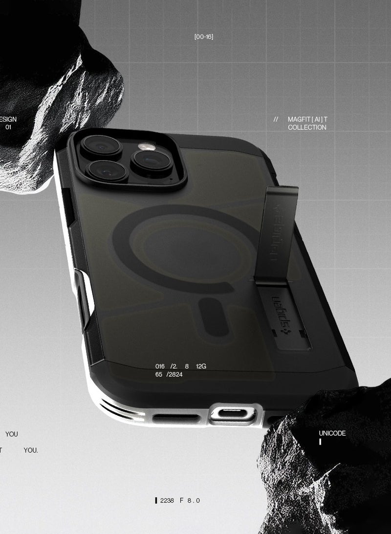 Spigen Tough Armor T (Ai) MagFit AI iPhone 16 Pro MAX Case Cover [Camera Control Button] MagSafe with Kickstand - Frost Black - Image 3