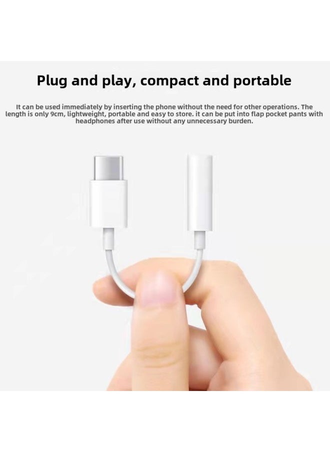 Generic Suitable For TYPE-C Mobile Phone Max Earphone Adapter Audio Cable Adapter Type-c To 3.5MM Digital Audio-Color:Ip Interface Bluetooth Version (blue Film And White Line)-Length:0.1  - Image 3