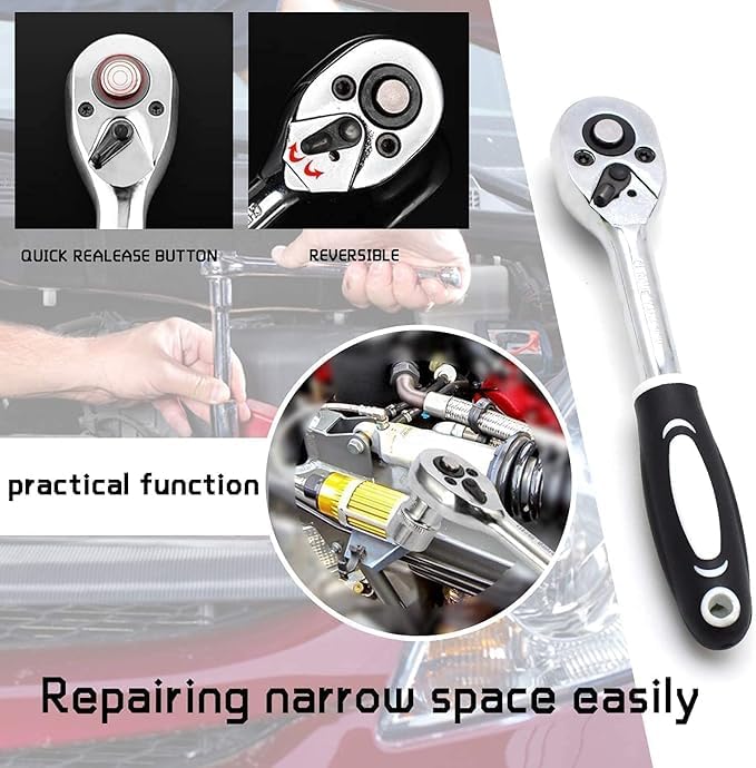 TRENDIFY4YOU 46 in 1 MultiPurpose Tool Kit with Screwdriver Socket Set Drill Bit Set for Wall Metal Wood Electrical Repair Tools for Home Office Use Compact Portable Hand Tool Set - Image 3