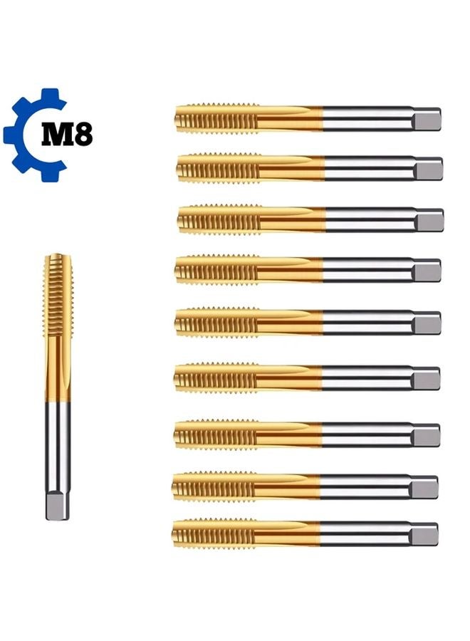 Titanium Coated Hand Tap Set 10PCS M5 Higher Strength Longer Durability Manual Thread Tapping - Image 5