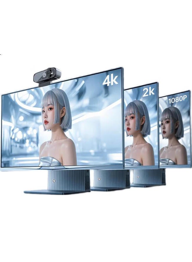 Stiger [With Privacy Cover] 4K Computer Webcam Hd With Microphone, Integrated Desktop Laptop Usb External Conference Video Call Online Class Dedicated - Image 1