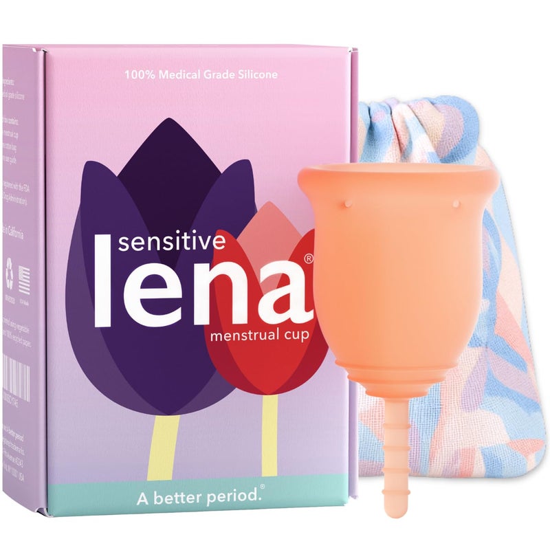 Lena Sensitive Menstrual Cup Small â€“ Soft, Reusable Period Cup for Beginners & Teens â€“ BPA-Free, Medical-Grade Silicone, Comfortable, Leak-Free Protection (Up to 12 Hours), Coral - Image 1