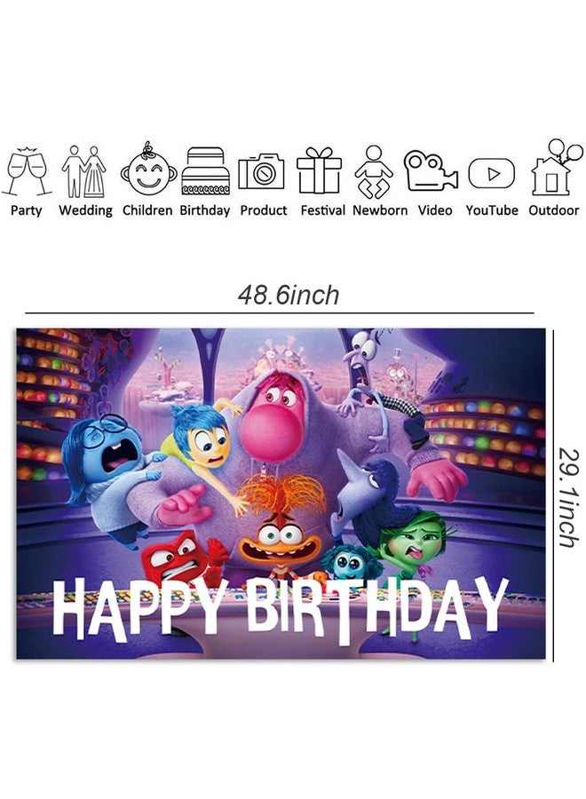 OMTO 1Pack Set Inside Out Party supplies for kids birthday party decoration (Backdrop) - Image 2
