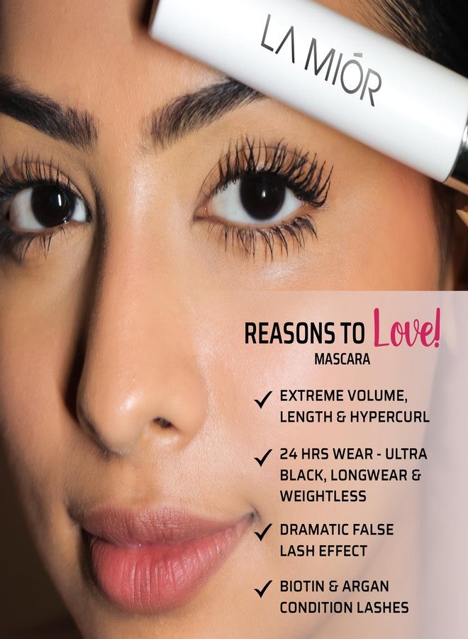 LAMIOR LA MIOR What The Lash! Mascara & Flexilift Brow Gel Duo - Extreme Volume + Length + Hypercurl, 24 Hr Wear, Waterproof, False Lash Effect, 2-in-1 Tinted Brow Lift with Biotin & Argan (Ultra Black) - Image 5